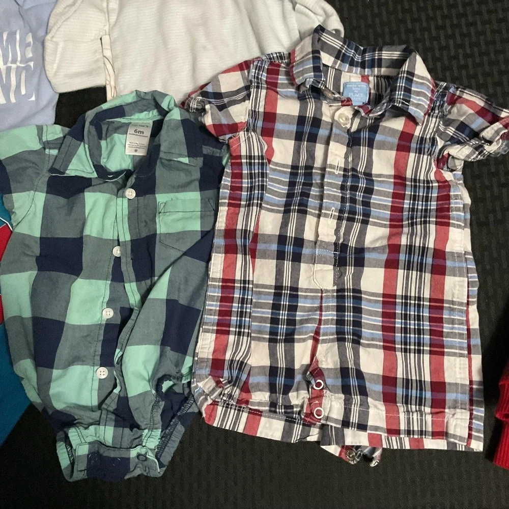 Mixed Brands Clothes Lot‎ Boys 0-6M Multicolor Bodysuits Pants Sweater 31pc
